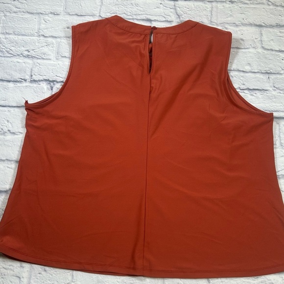 Lily White Orange Sleeveless Beaded Neckline Blouse. Size 3X. Fall Transition. - Picture 9 of 9